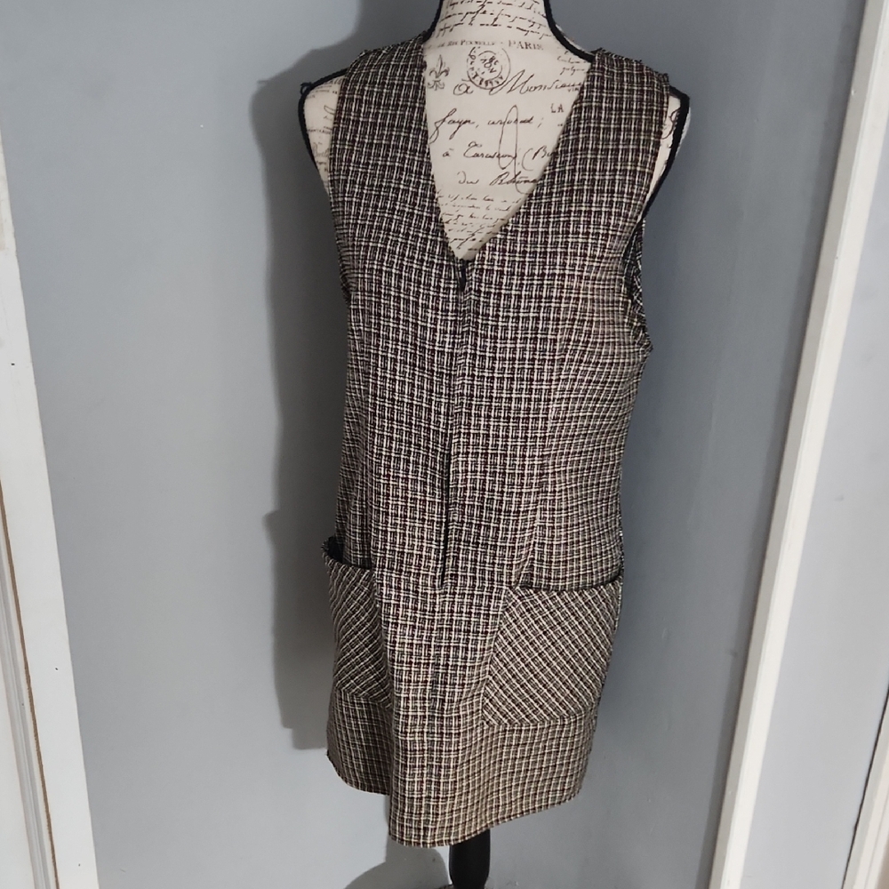 Plaid Sleeveless Mini Dress